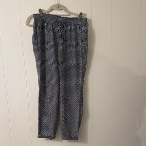 J. Crew Navy and White Geometric Pants